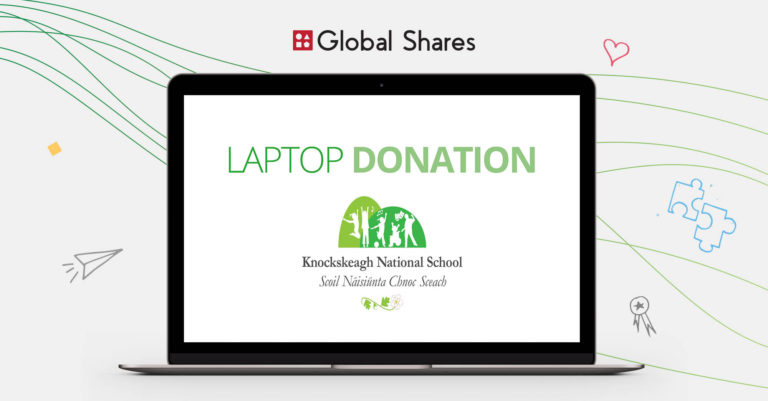 Laptop donation | Knockskeagh National School | Global Shares