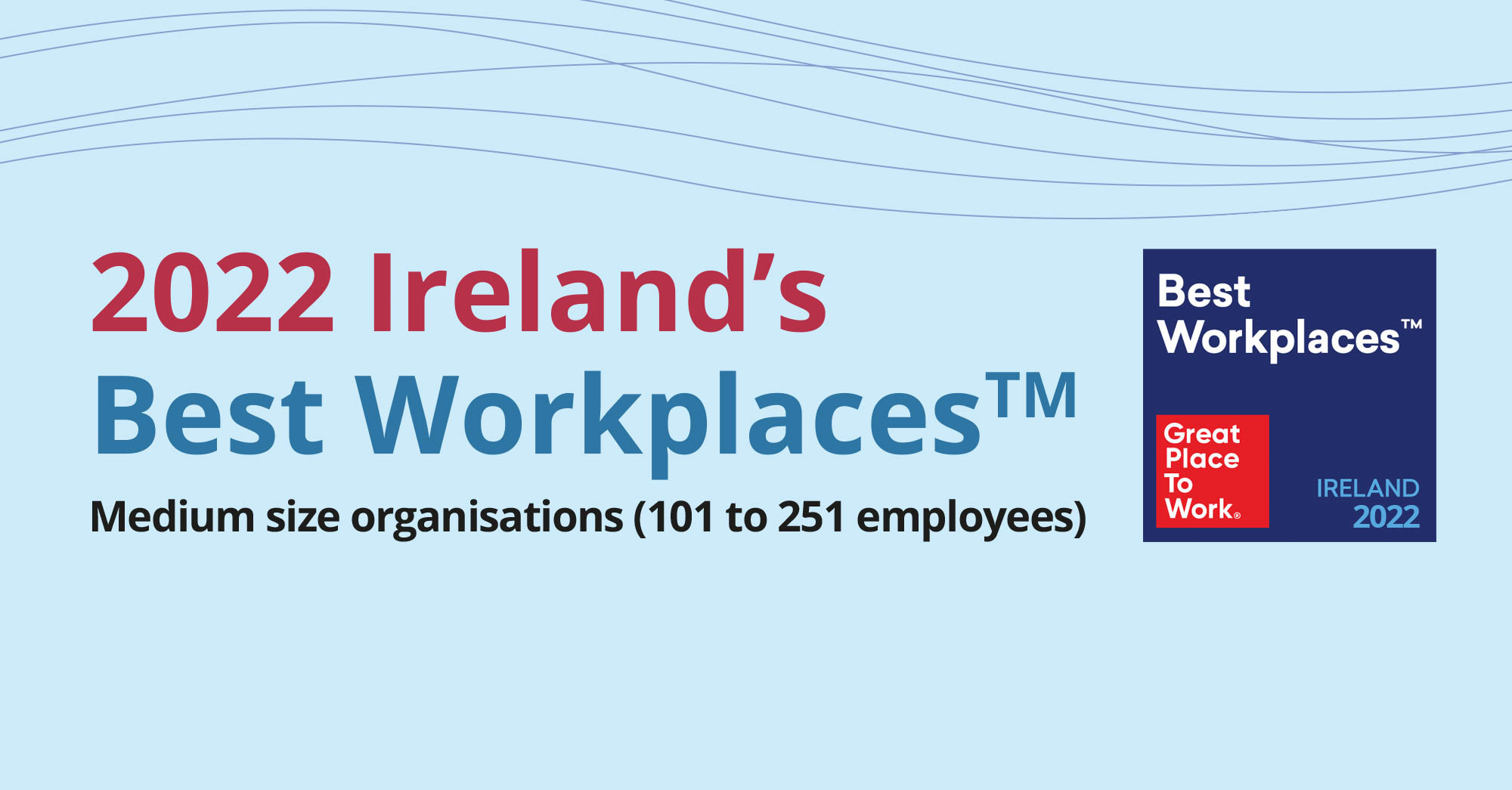 We’re one of Ireland’s Best Workplaces™ 2022 and won a Special Award
